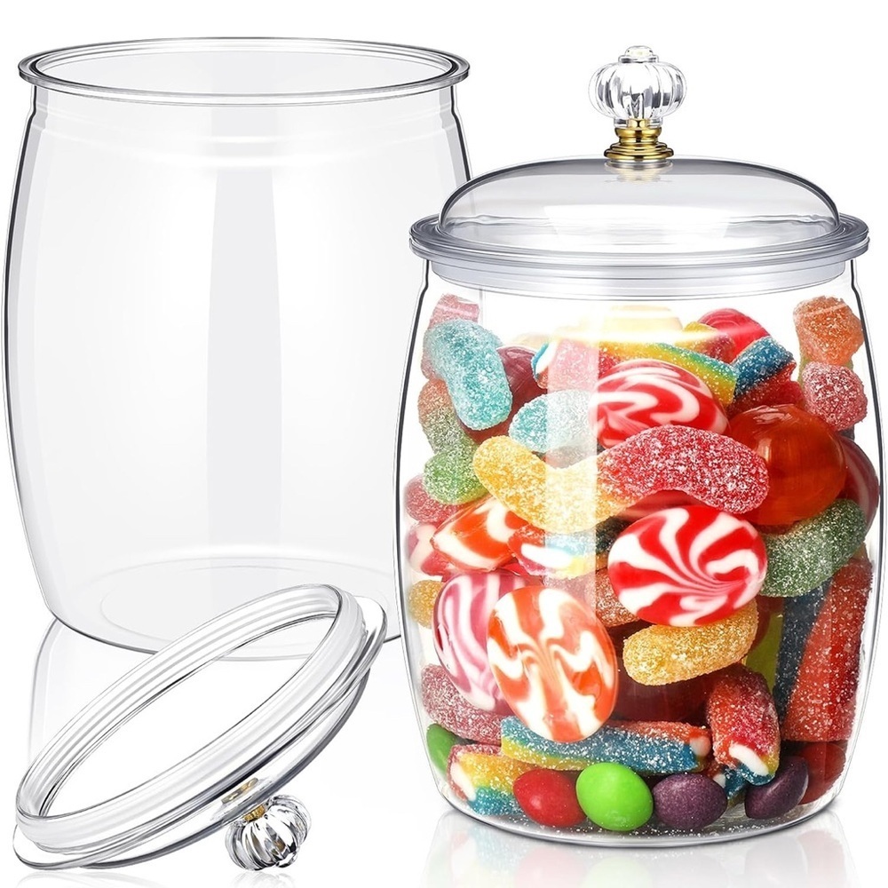 Clear Plastic Food Storage Jar with Lid